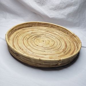 Shallow Coiled Bamboo Tray 13 3/4 Inches